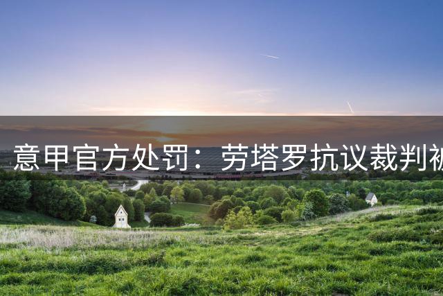 意甲官方处罚：劳塔罗抗议裁判被罚1500欧